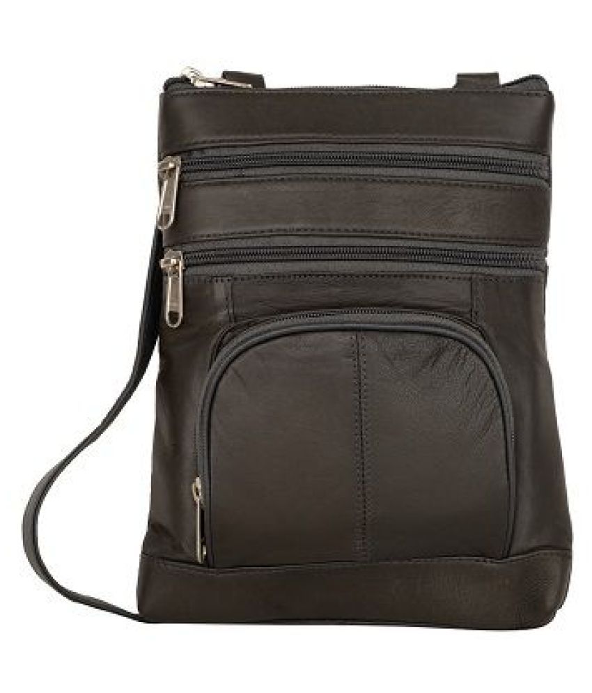 Aspen Leather Black Pure Leather Sling Bag - Buy Aspen Leather Black ...