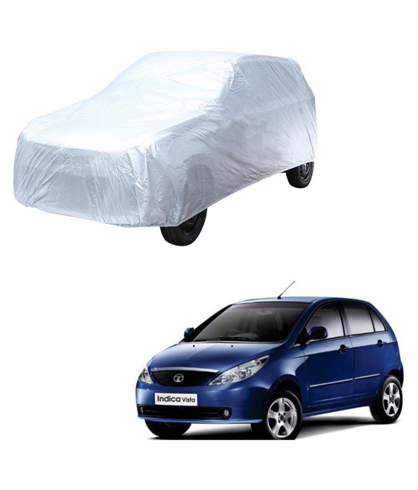     			Autoretail Silver Color Dust Proof Car Body Polyster Cover Without Mirror Pocket Polyster For Tata Indica Vista