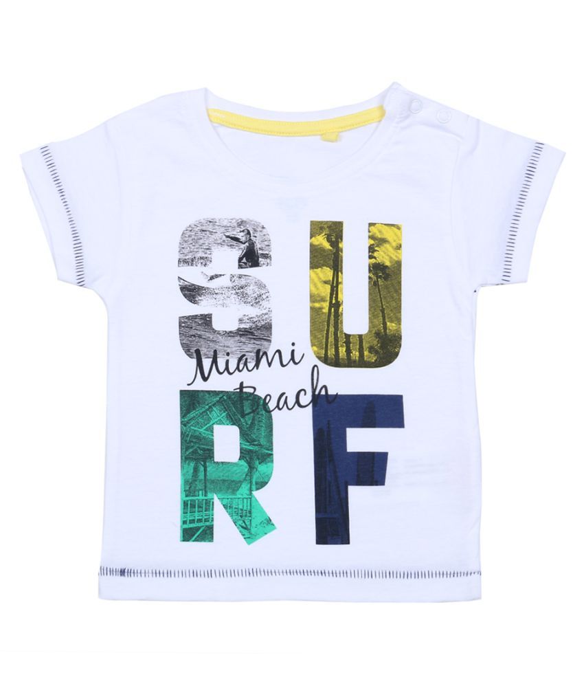 INFANT MULTI COLOR PACK OF 5 COTTON PRINTED TSHIRT WITH SHOULDER