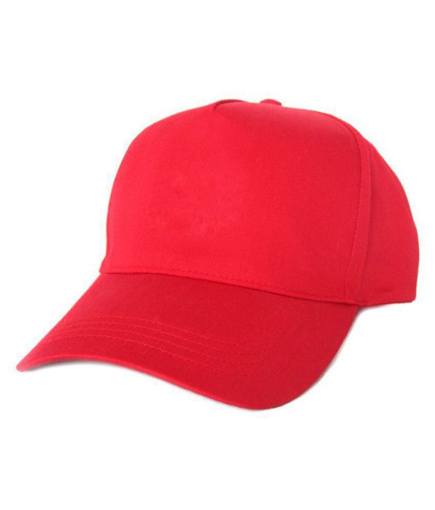     			Tahiro Red Plain Cotton Caps