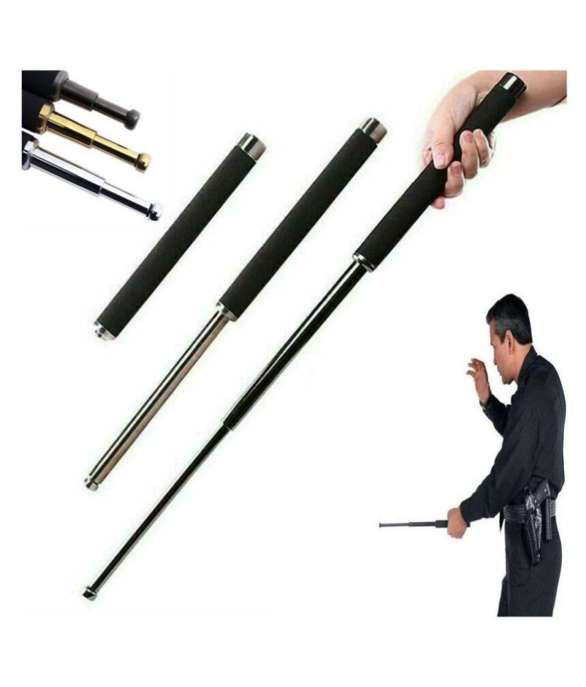 Tactical Telescopic Baton Stainless Steel Self Defence  Security Folding Stick