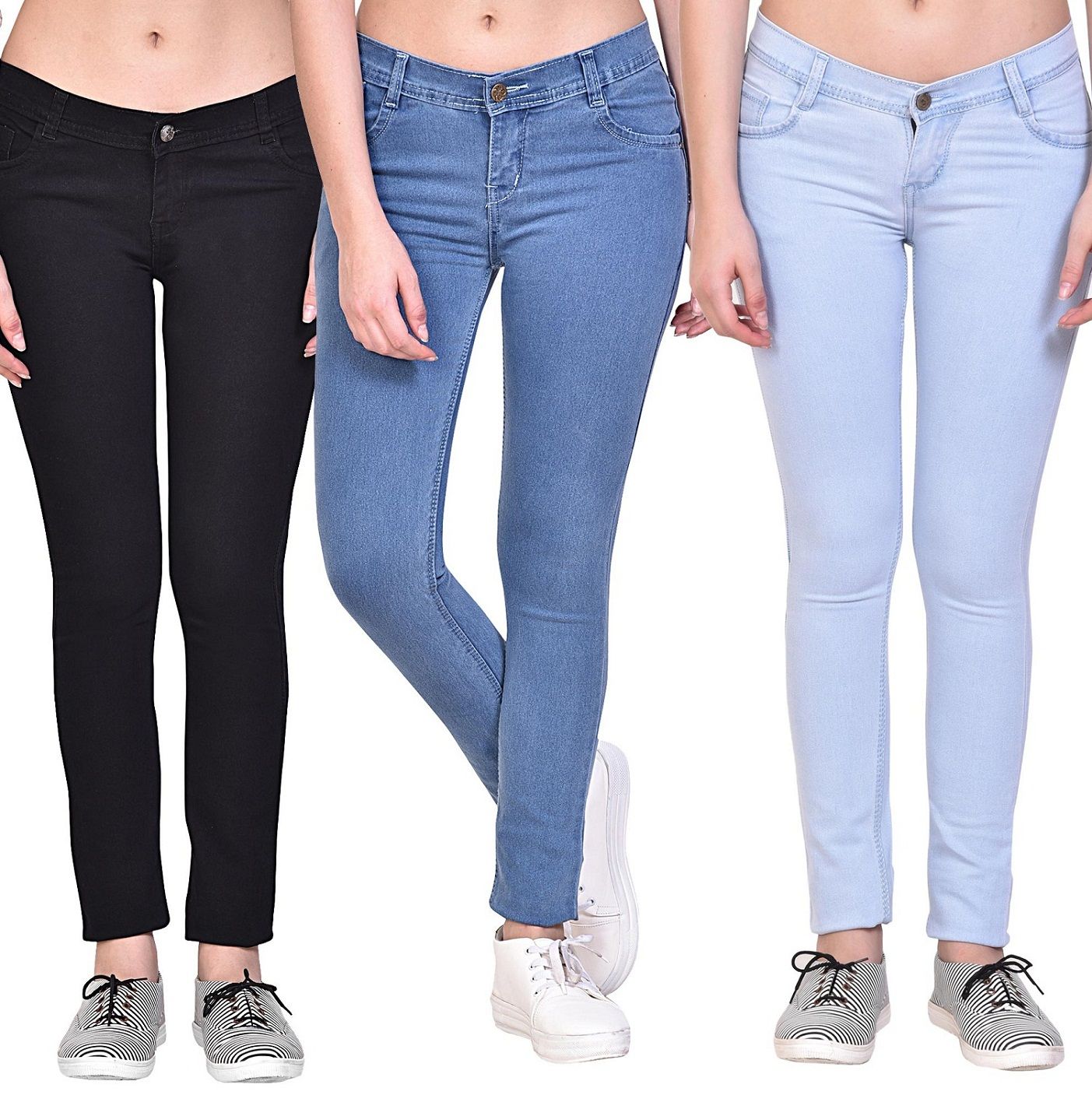 multi coloured denim jeans
