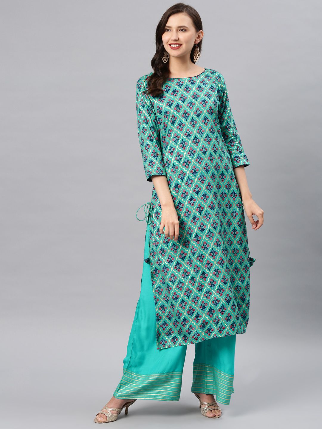     			Alena Viscose Kurti With Salwar - Stitched Suit