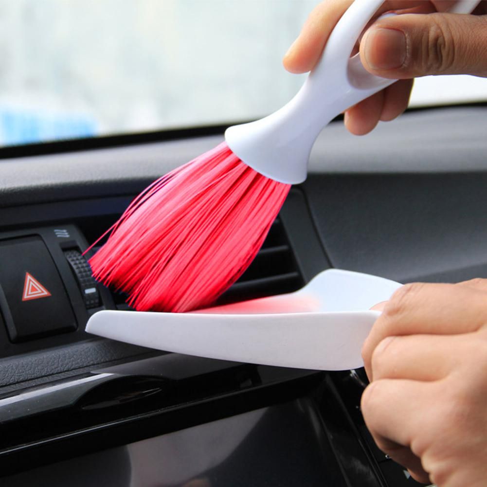 Car Air Vent Outlet Panel Dashboard Dust Brush with Dustpan Cleaning