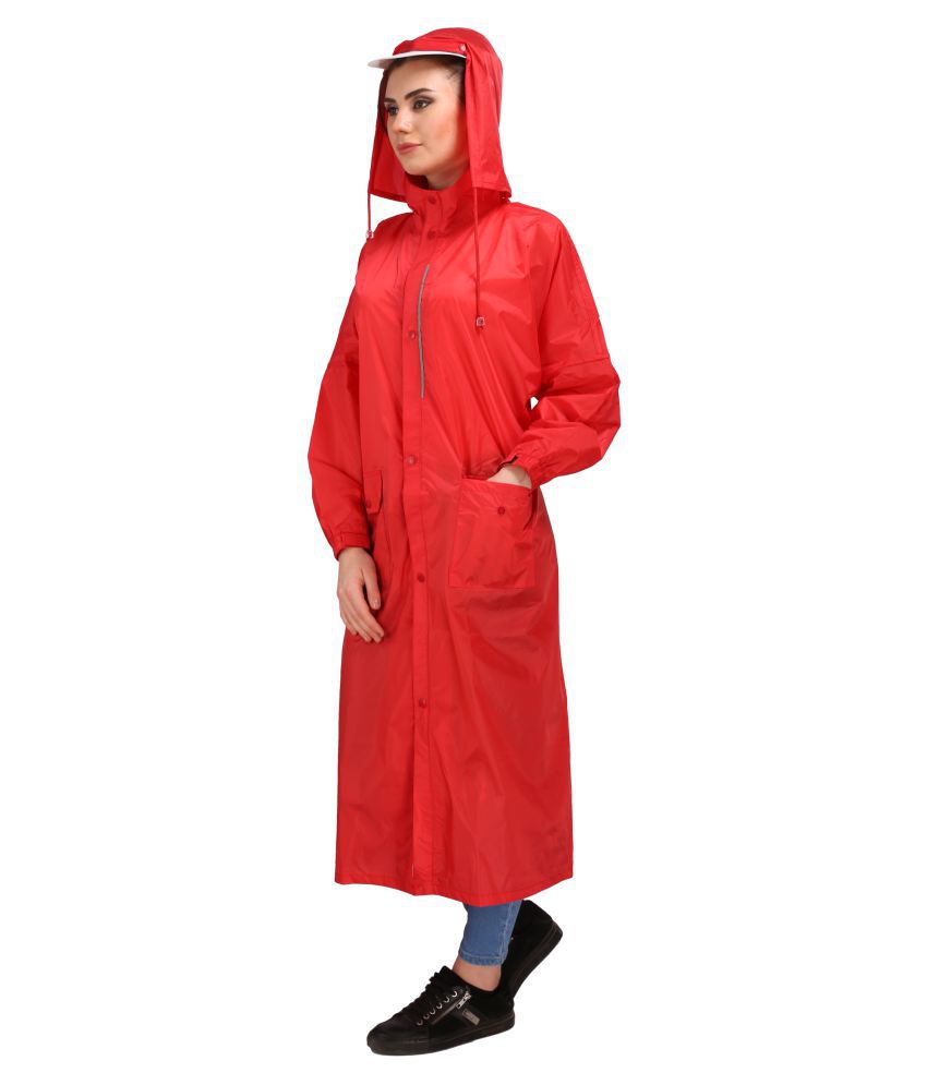 Goodluck Nylon Long Raincoat - Red - Buy Goodluck Nylon Long Raincoat ...