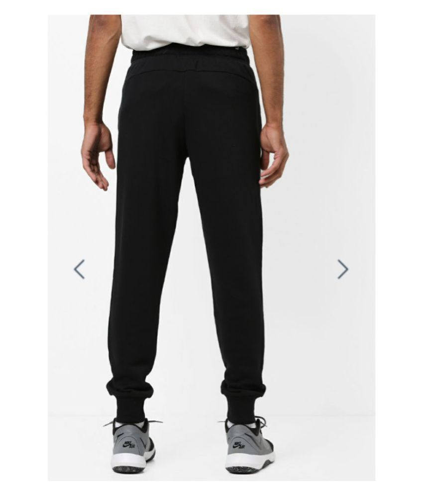 puma black polyester trackpants