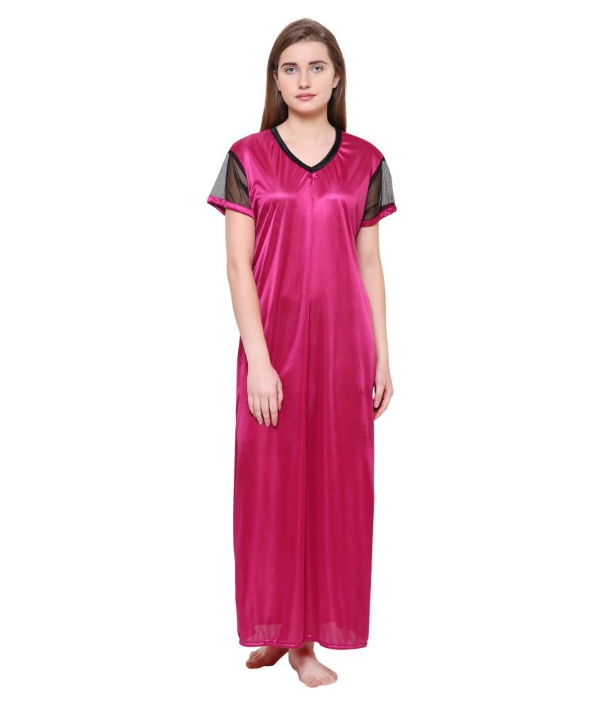 Buy Klamotten Satin Nighty & Night Gowns Multi Color Online at Best