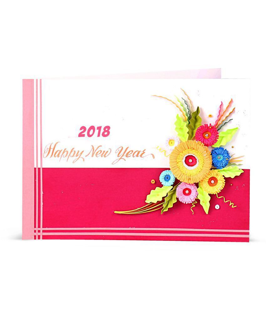 Handcrafted Emotions Handmade Happy New Year Greeting Card ...