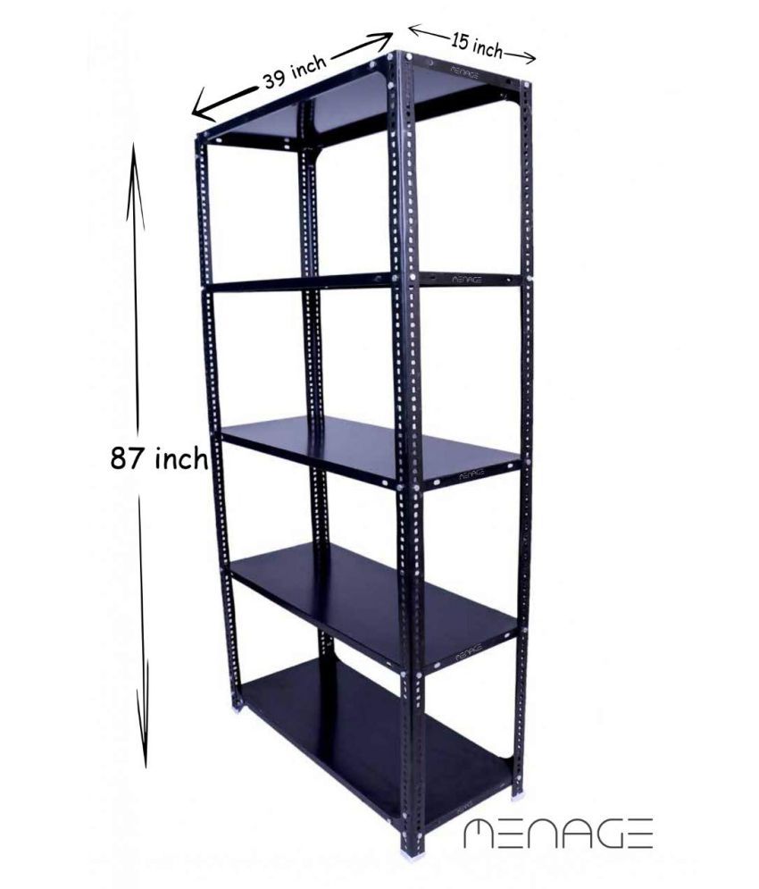 Menage Slotted Angle Rack 87x39x15 Feet, 87 Inch Bookcase Dimensions