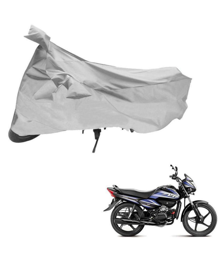     			AutoRetail Dust Proof Two Wheeler Polyster Cover for Hero Splendor NXG (Mirror Pocket, Silver Color)