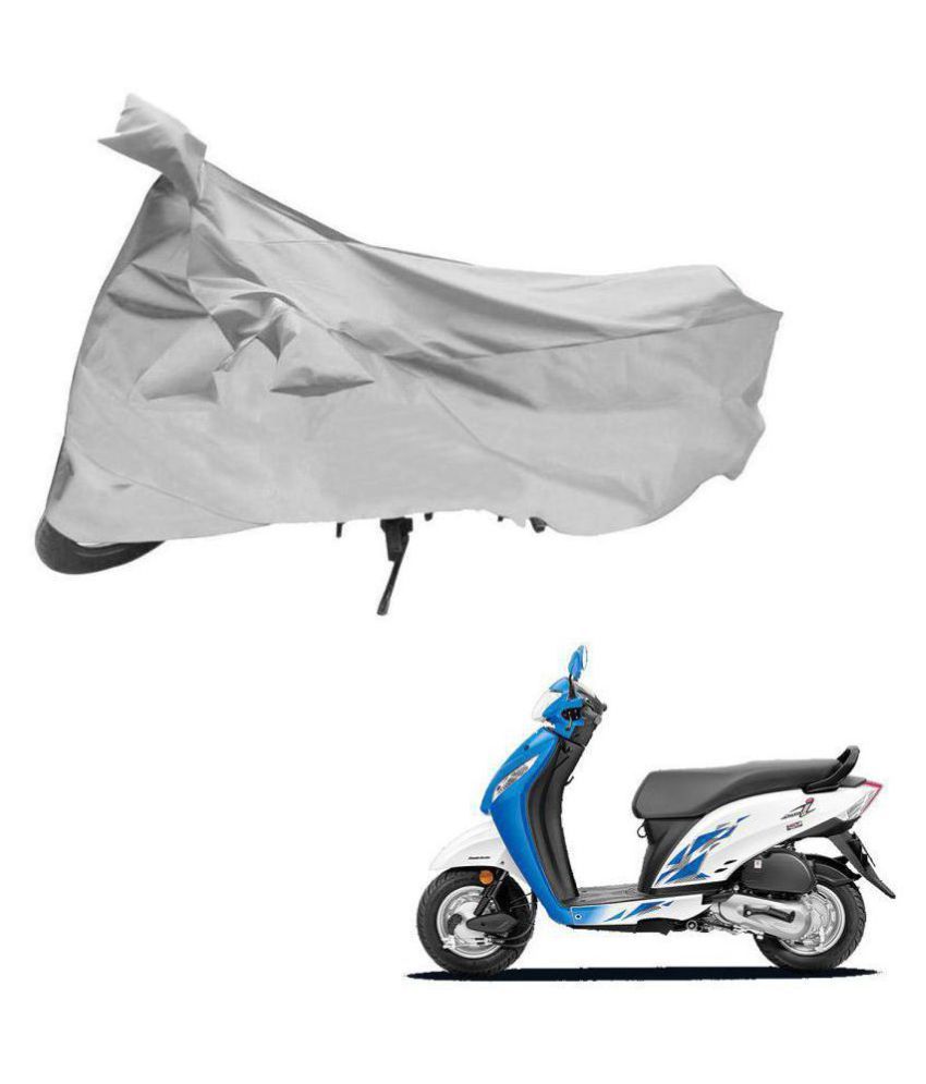     			AutoRetail Dust Proof Two Wheeler Polyster Cover for Honda Activa i (Mirror Pocket, Silver Color)