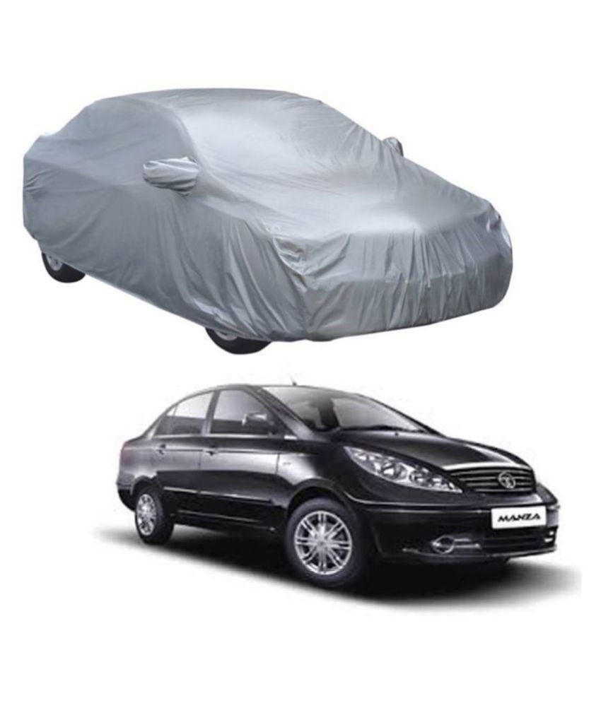     			Autoretail Silver Color Dust Proof Car Body Polyster Cover With Mirror Pocket Polyster For Tata Manza