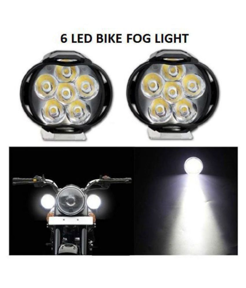 Bike 6 LED 10W Fog Light For Two Wheelers Bright White (Set of 2