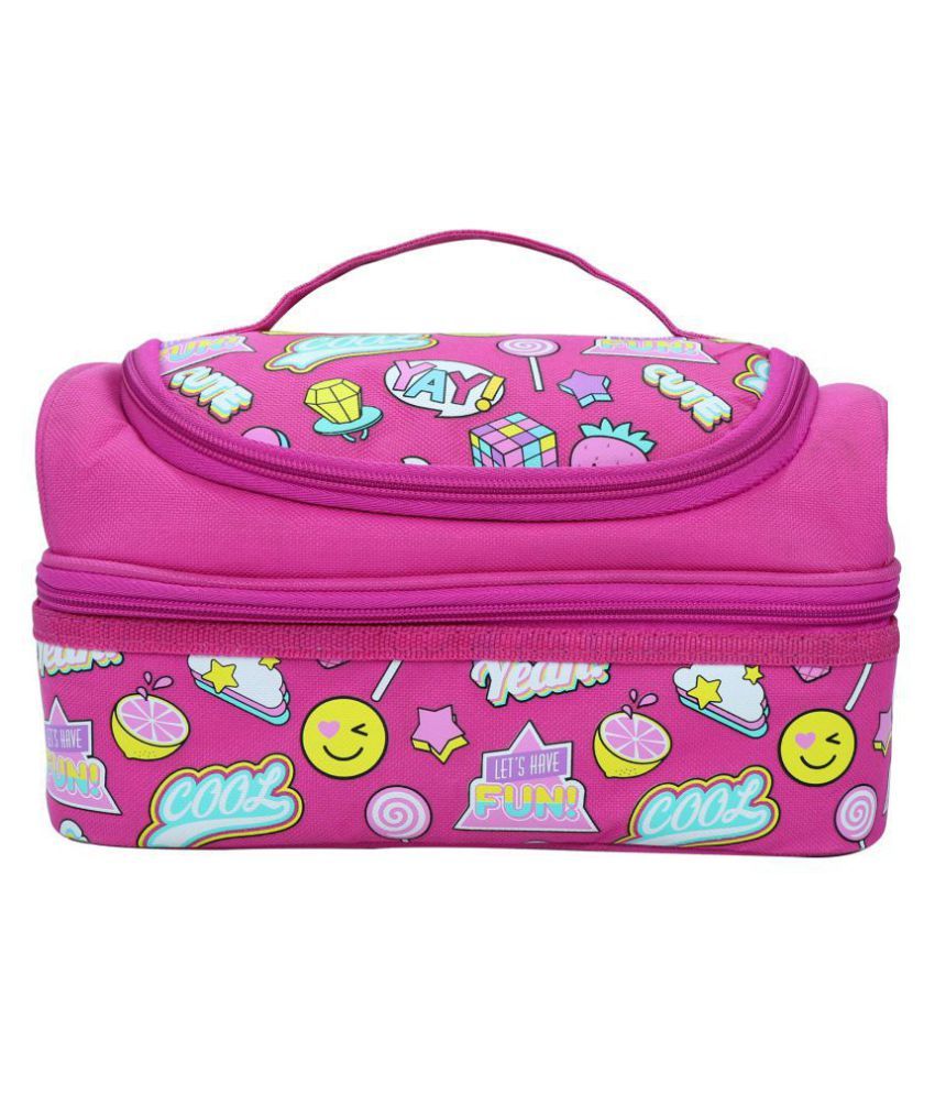     			Smily Dual Slot Lunch Bag Fun Theme (Pink) |  kids Lunch Bag | School Lunch Bag | Boys & Girls Lunch Bag | lunch bag for school | Lunch Bag For Pink| Travel Lunch Bag ||Strap Lunch Bag | Tiffin Bag for Kids | Lunch Bag for Picnic,Travel Or Daily Use (
