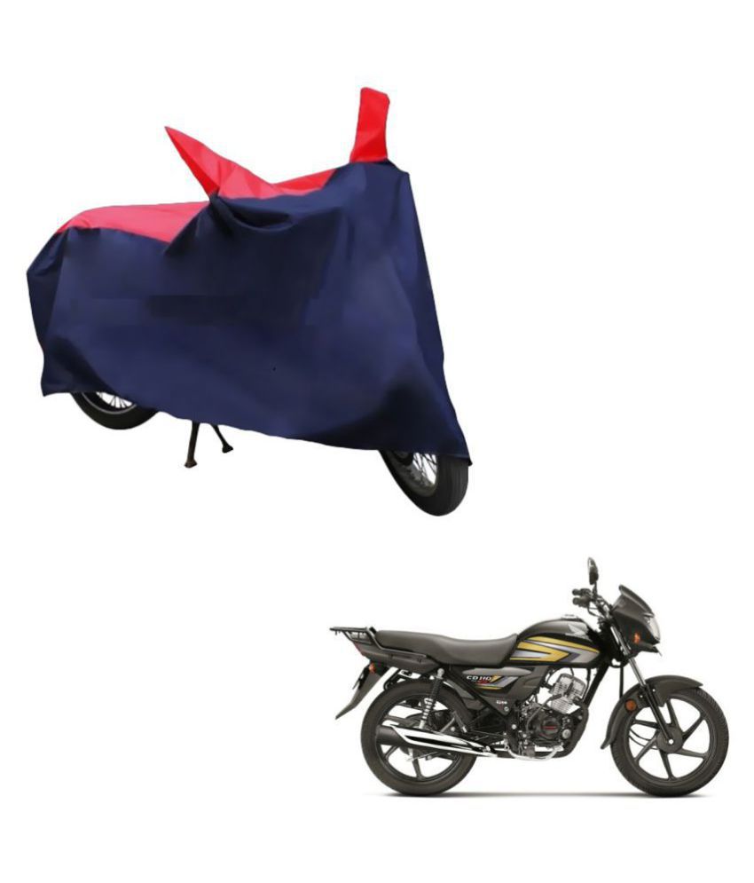     			AutoRetail Dust Proof Two Wheeler Polyster Cover for Honda CD 110 Dream (Mirror Pocket, Red and Blue Color)