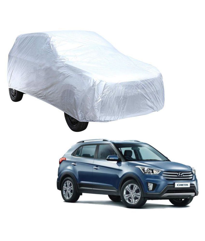     			Autoretail Silver Color Dust Proof Car Body Polyster Cover Without Mirror Pocket Polyster For Hyundai Creta