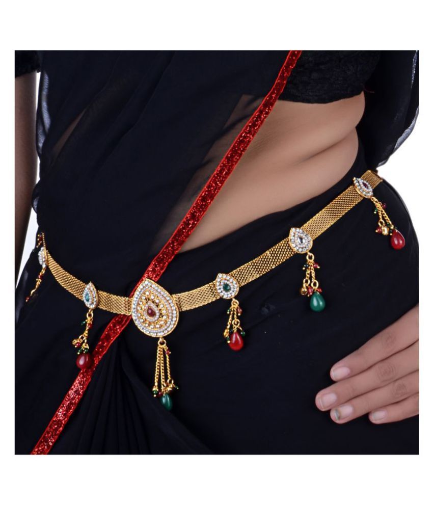 Lucky Jewellery Designer Multi Color Alloy Waist Belt For Women & Girls