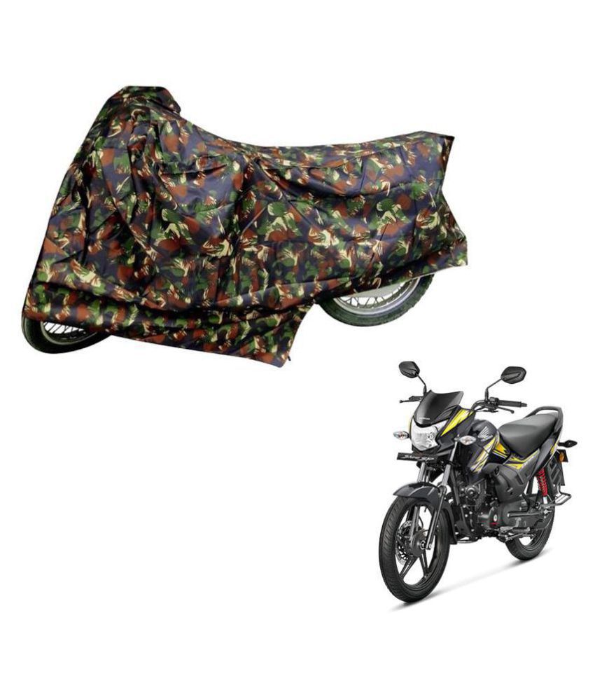     			AutoRetail Dust Proof Two Wheeler Polyster Cover for Honda CB Shine SP (Mirror Pocket, Jungle Color)