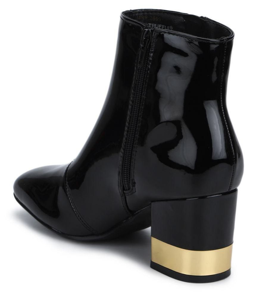 truffle collection chunky chelsea heeled ankle boots in black
