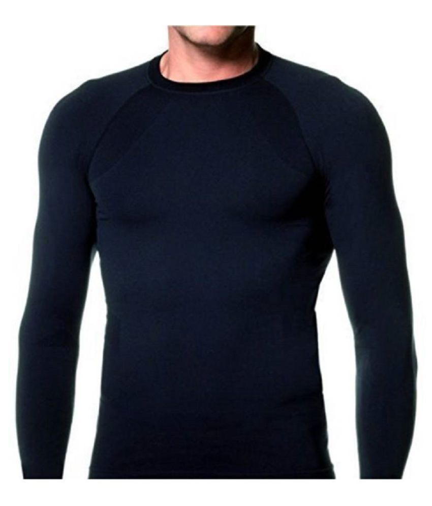 Lycot Sports Inner Full Sleeves Black Black Polyester T-Shirt - Buy ...