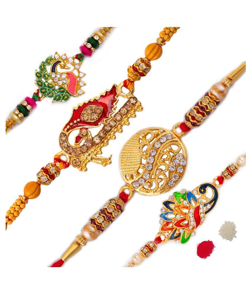 Rakhi Set Multicolour Pack of 4: Buy Rakhi Set Multicolour ...