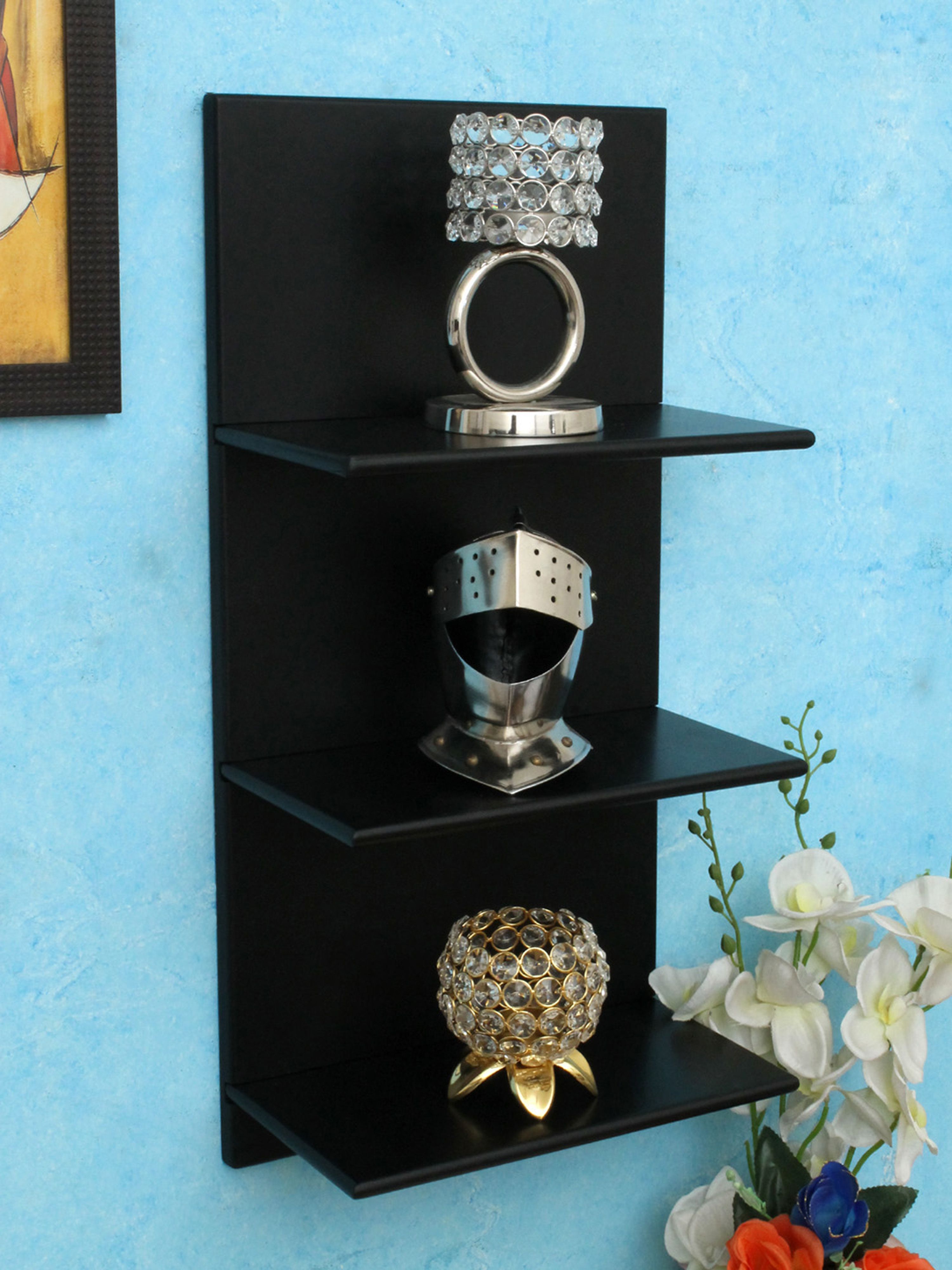 Home Sparkle MDF 3 Tier Wall Shelf For Wall Décor -Suitable For Living Room/Bed Room (Designed By Craftsman)