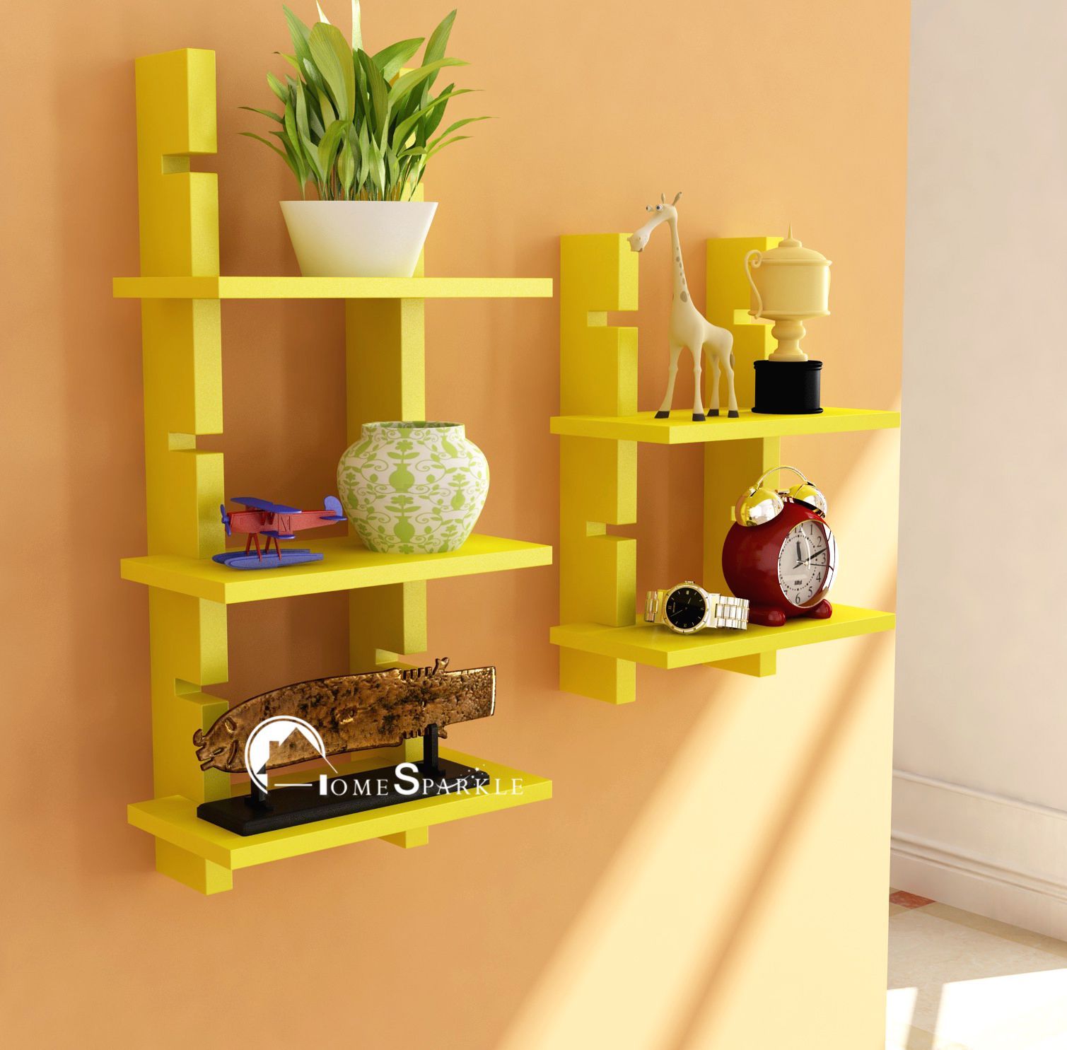 Home Sparkle Mdf Ladder Shelf For Wall Decor Suitable For Living
