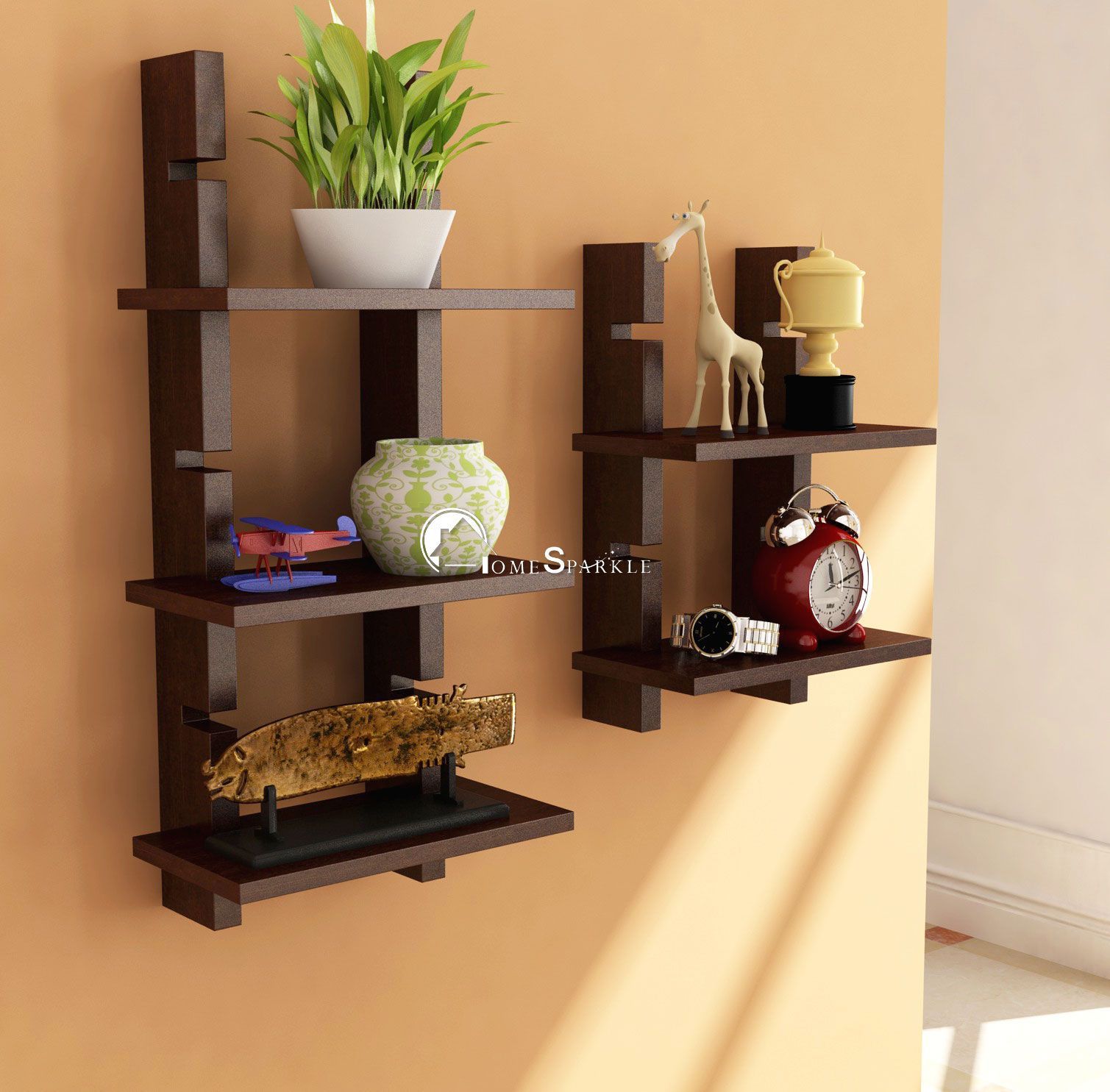 Home Sparkle Mdf Ladder Shelf For Wall Decor Suitable For Living