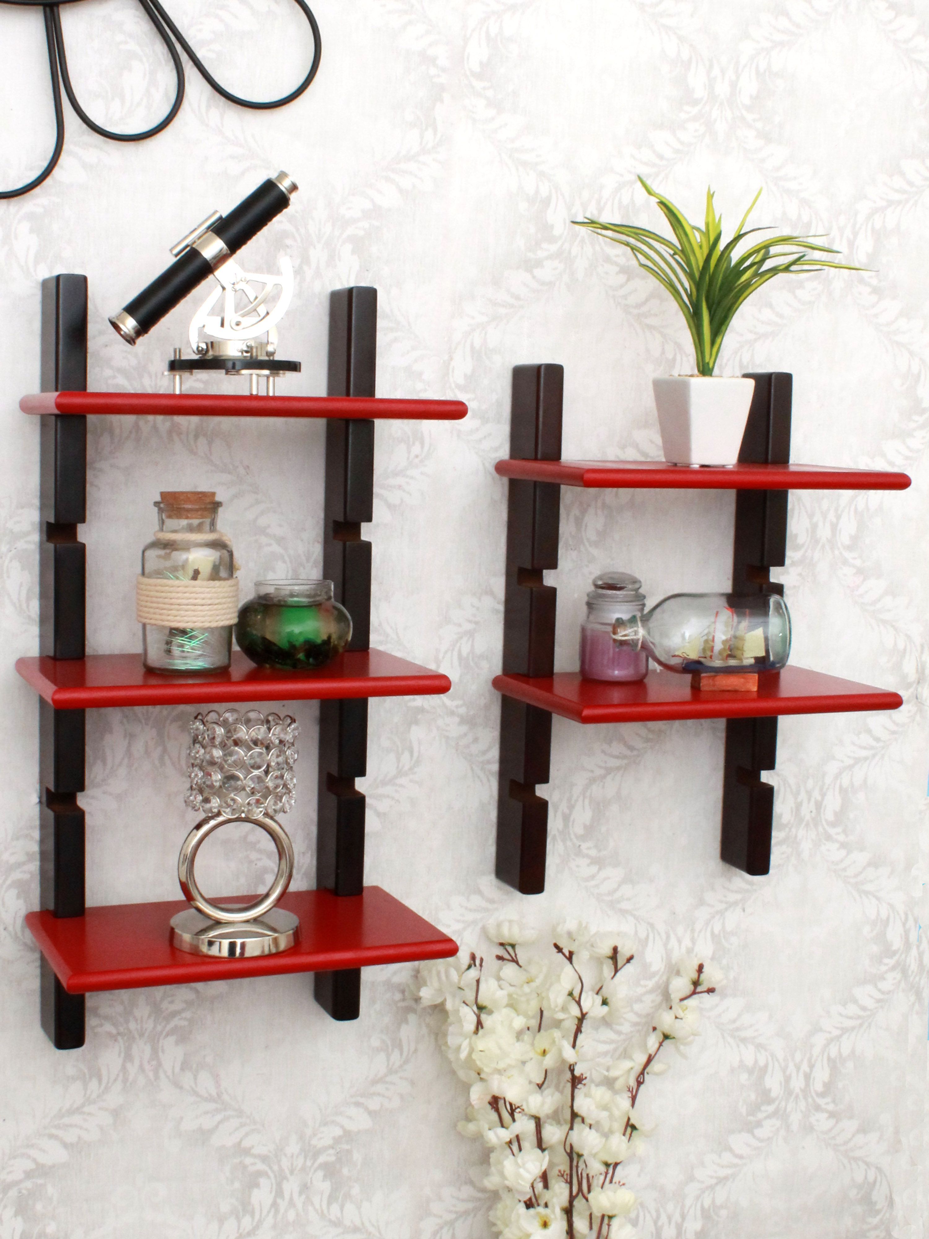 Home Sparkle Mdf Ladder Shelf For Wall Decor Suitable For Living