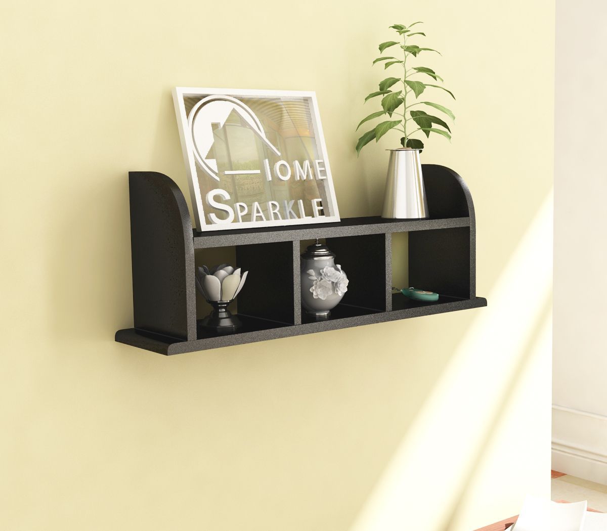Home Sparkle MDF Straight Wall Shelf For Wall Décor -Suitable For Living Room/Bed Room (Designed By Craftsman)