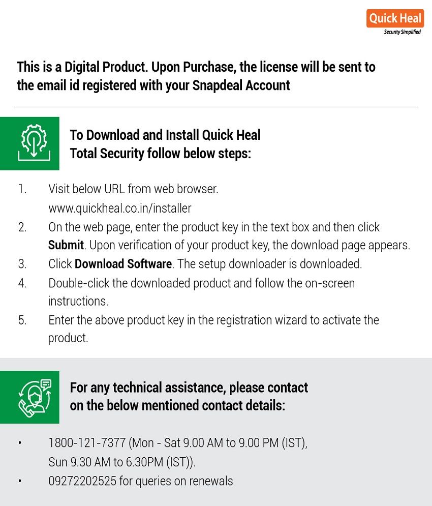 Quick Heal Total Security Latest Version ( 10 PC / 1 Year ) - Activation  Code-Email Delivery