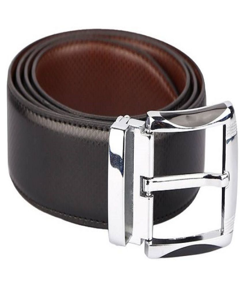 WENZEST - Black Faux Leather Men's Casual Belt ( Pack of 1 ): Buy ...