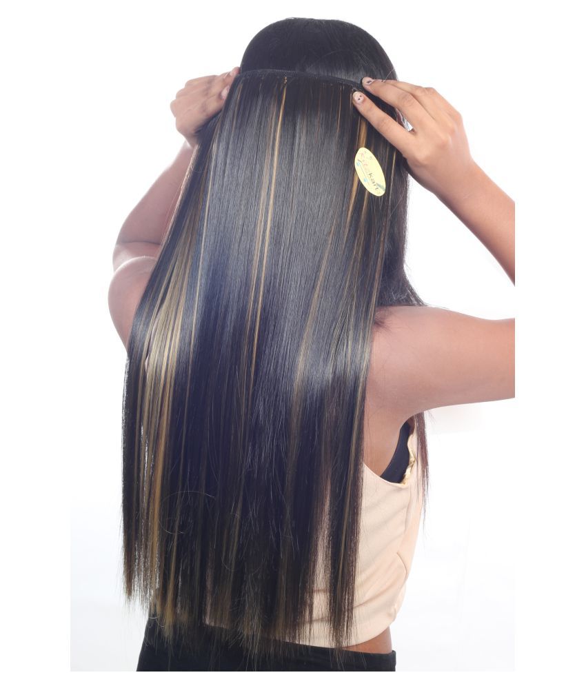     			RITZKART Clip In Hair Extension GOLDEN&BLACK STRAIGHT