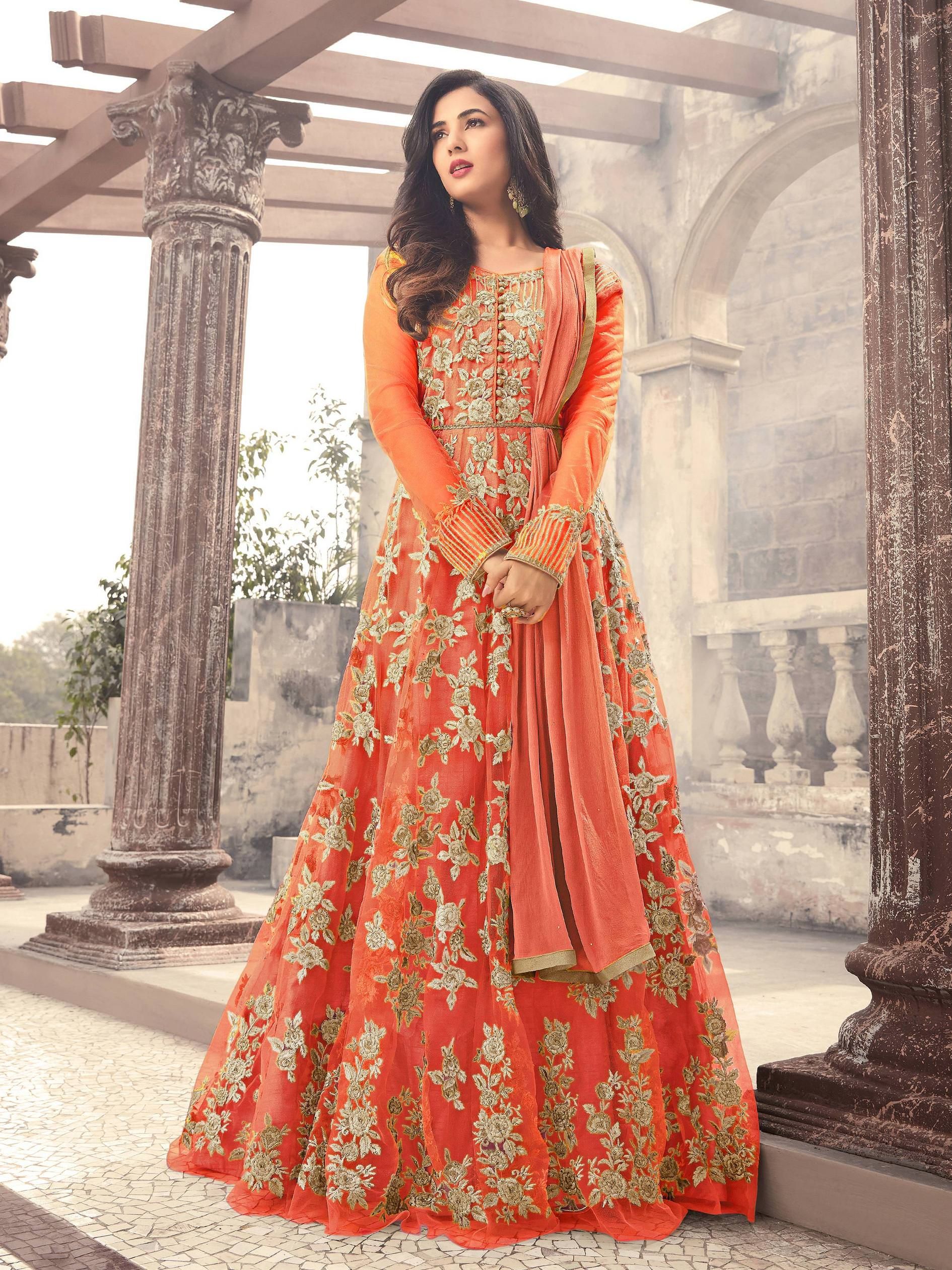 net gown full sleeves
