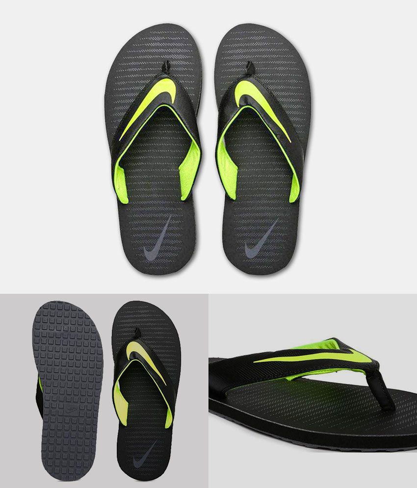 nike logo thong flipflop in black