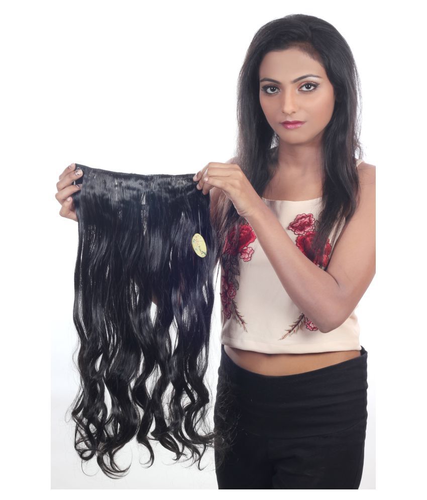     			RITZKART Clip In Hair Extension natural black 25" curly