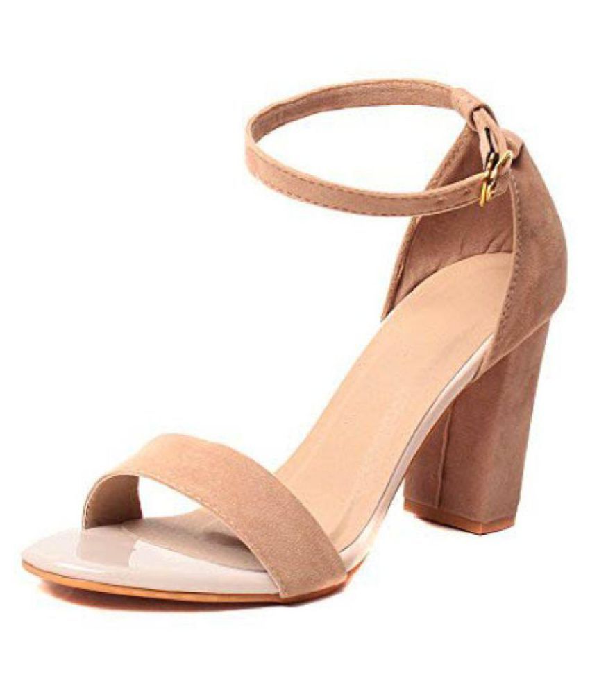 beige block heel shoes ladies
