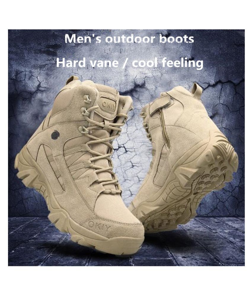 beige hiking boots