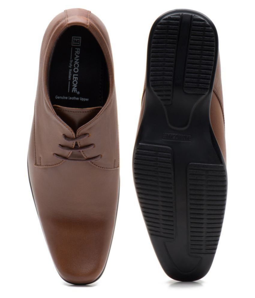 franco leone tan derby shoes