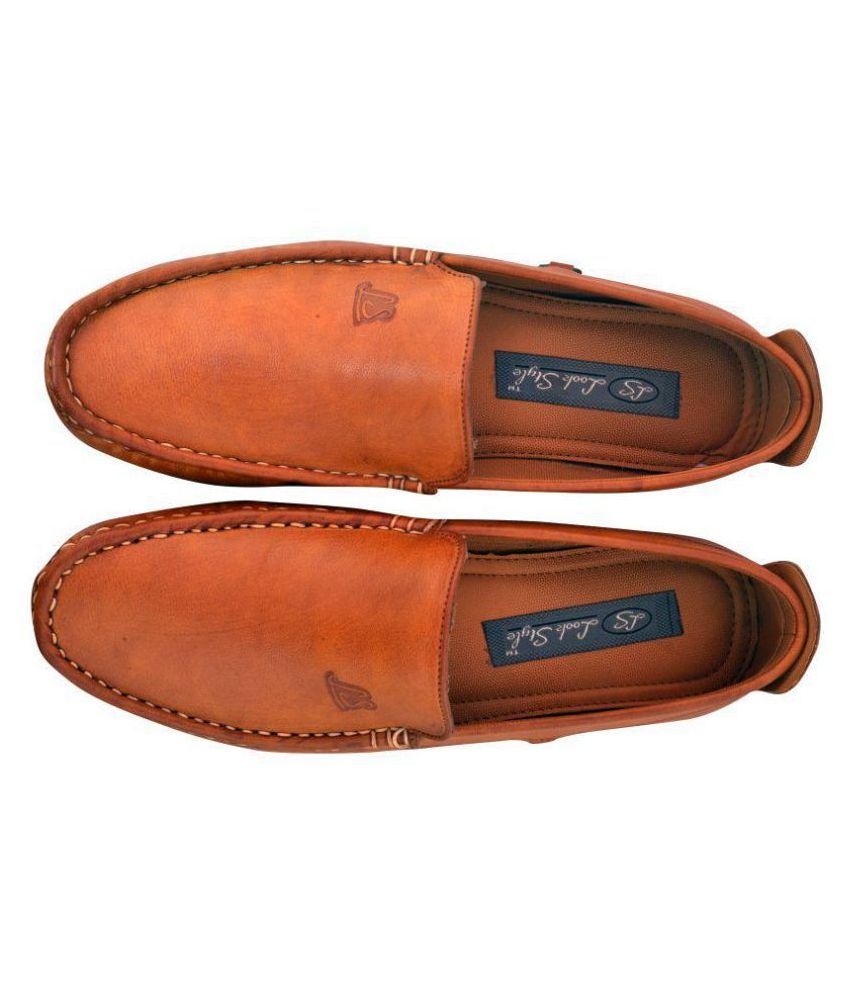 tan flat loafers