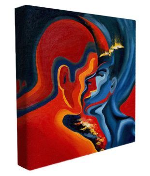 100yellow Romantic Couple Canvas Painting With Frame Buy
