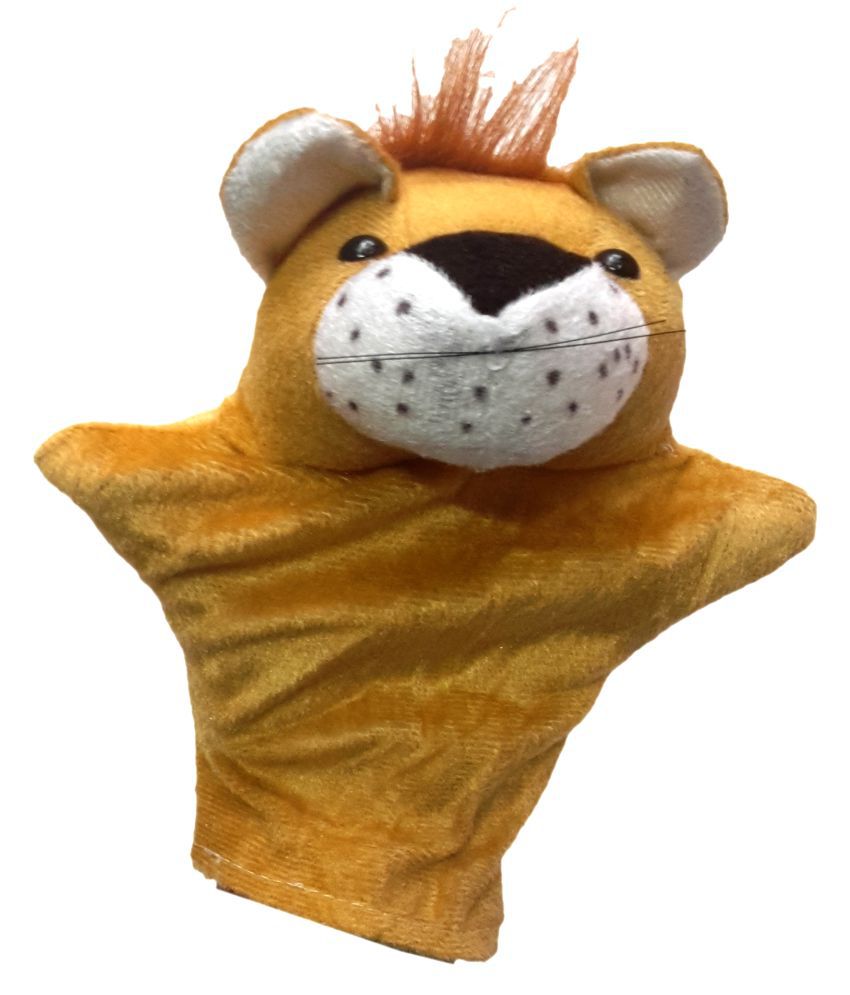     			Kaku Fancy Dresses Lion Hand Puppets -Brown, Free Size, for Boys & Girls