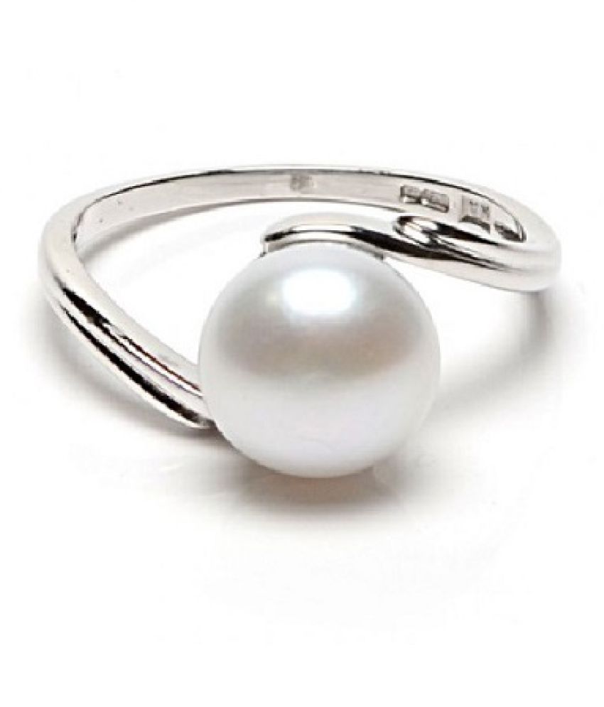 Astrological Stone Pearl/Moti Silver Plated Ring Original ...