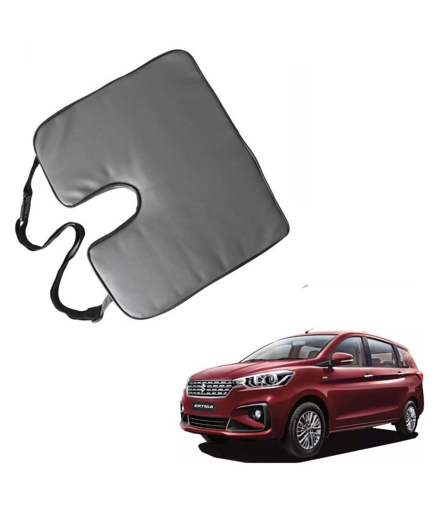 Auto Addict Grey Leatherite Car Pillow Cushion Seat Rest Comforter