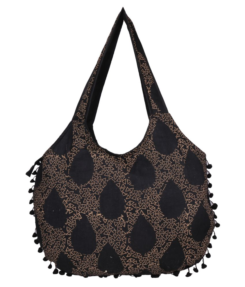 Indha Craft Black Cotton Hobo Bag Buy Indha Craft Black Cotton Hobo Bag Online At Best Prices In India On Snapdeal