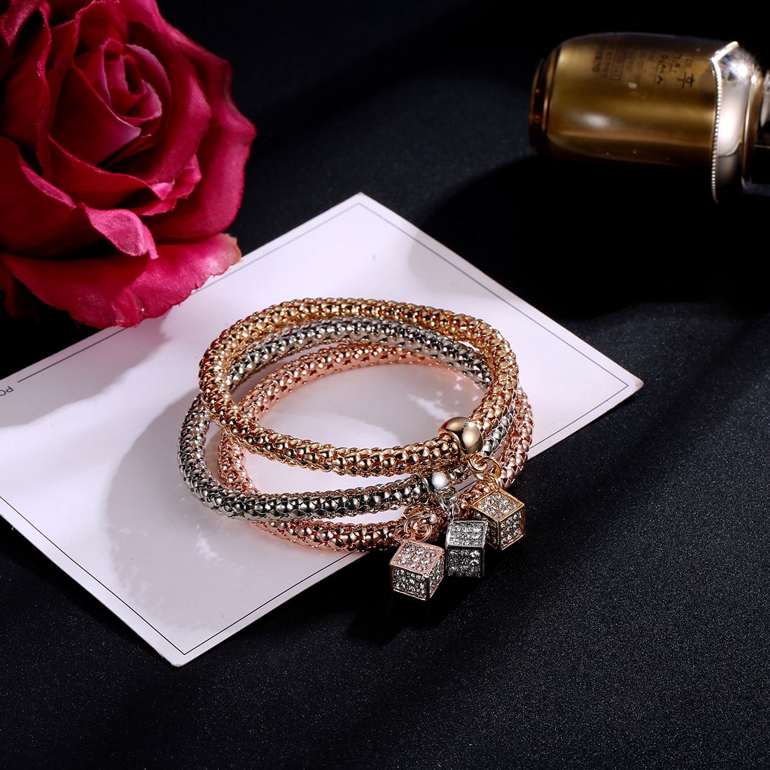 Jewels Galaxy Glittering Colors AAA AD Cube Design 3in1 Amazing Charm