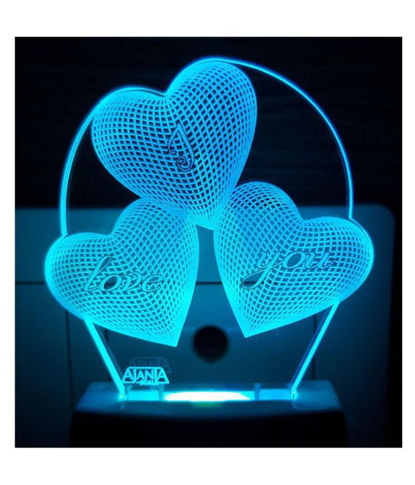     			Ajanta I LOVE YOU Heart code ; 2063 3D Night Lamp Multi - Pack of 1