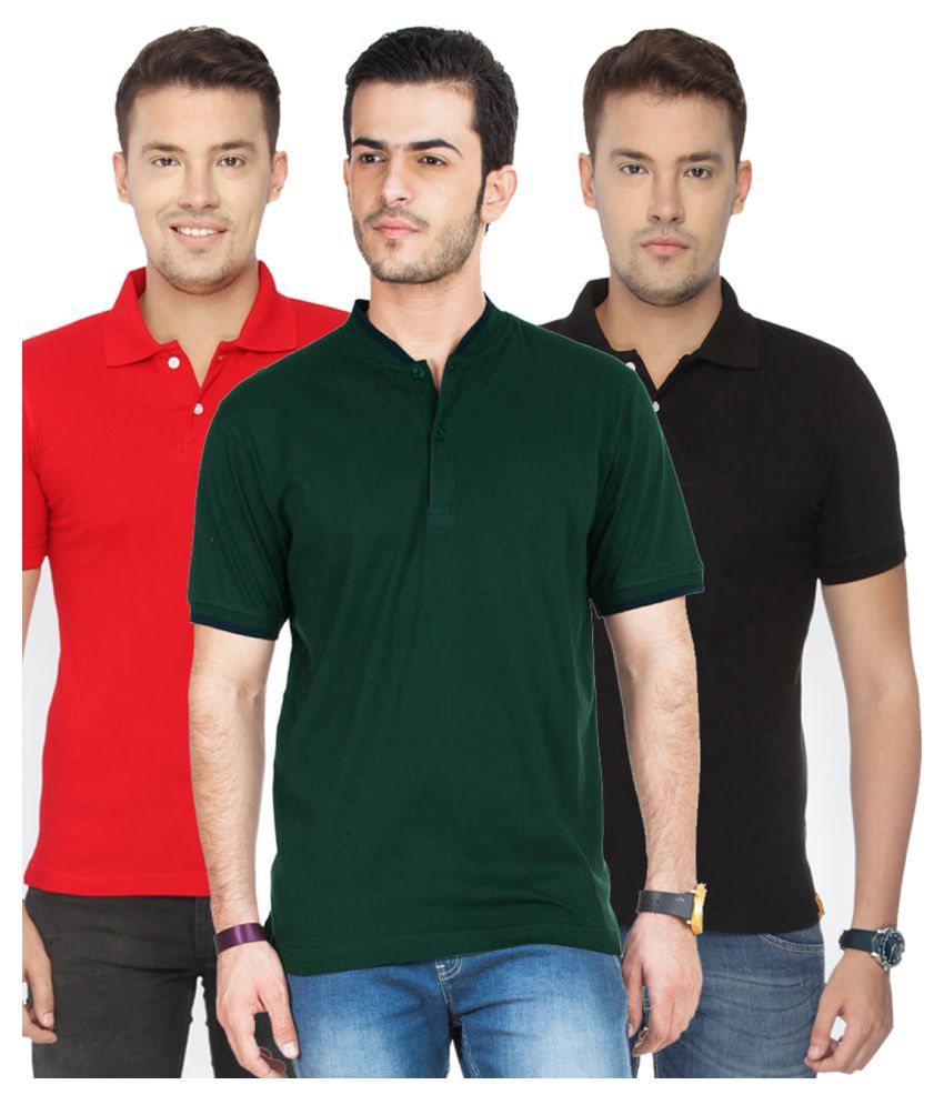     			KETEX Polyester Cotton Multicolor Plain Polo T Shirt