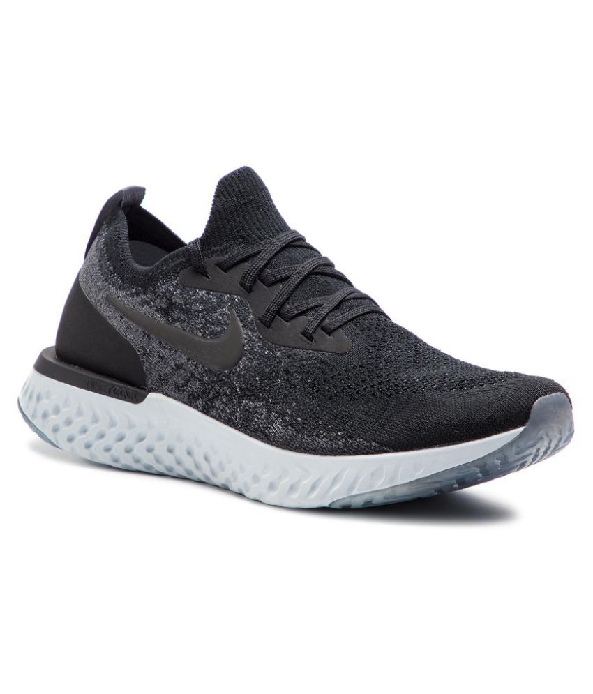 nike epic react flyknit black running shoes