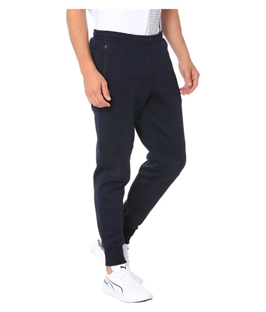 puma navy polyester lycra trackpants